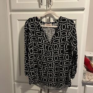 Philosophy Black and White Geometric Blouse